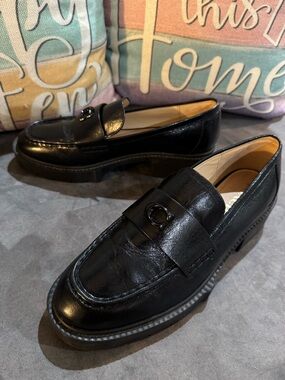 Coach Leah Platform Loafers Leather Women's with Signature 'C'